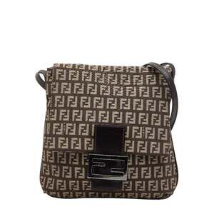 FENDI Brown Leather Shoulder Bag